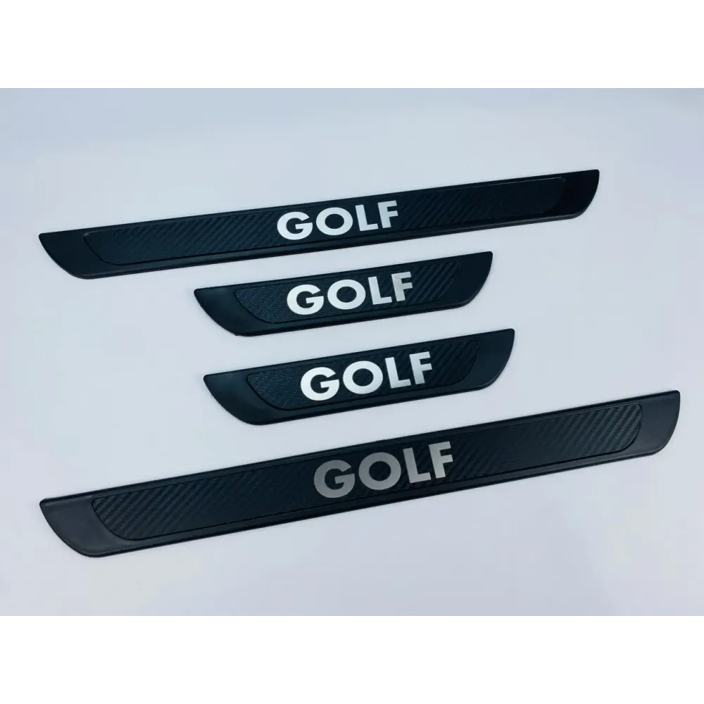 Накладки на пороги VW Golf (черный хром-карбон) (TAN24)
