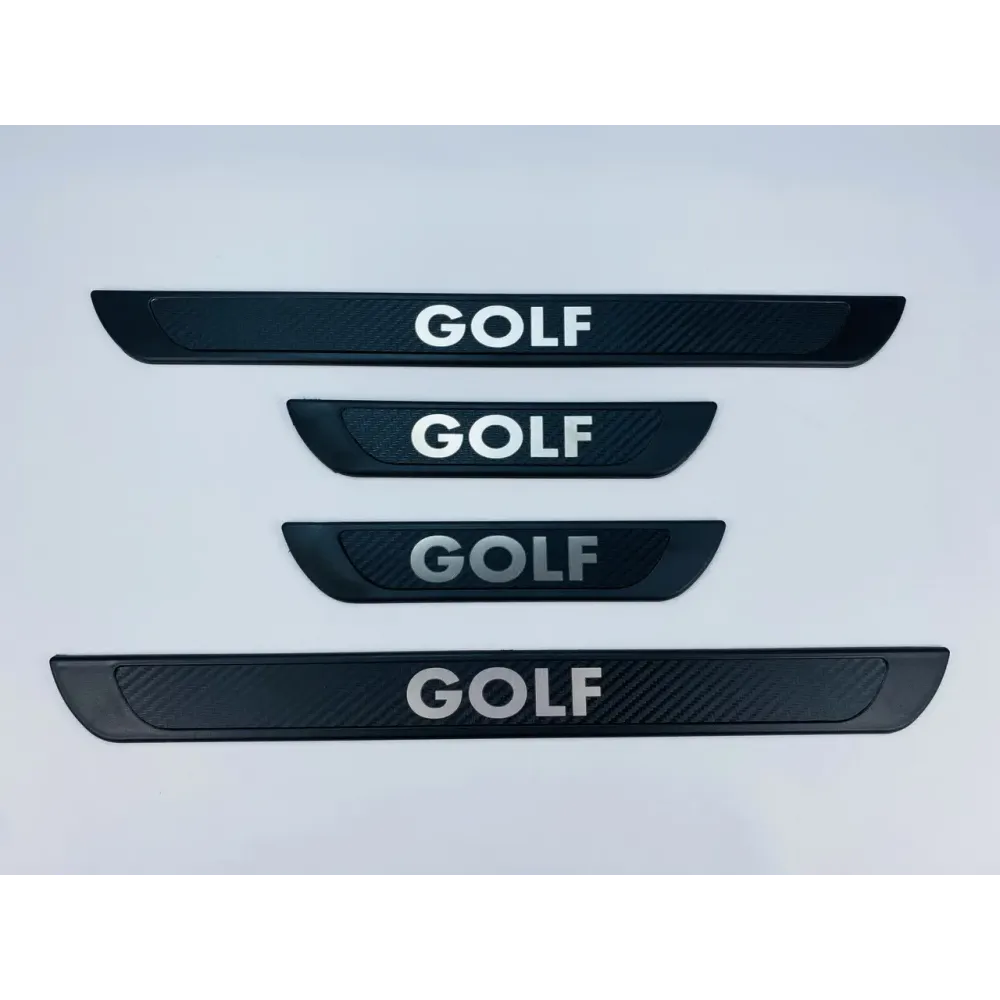 Накладки на пороги VW Golf (черный хром-карбон) (TAN24)