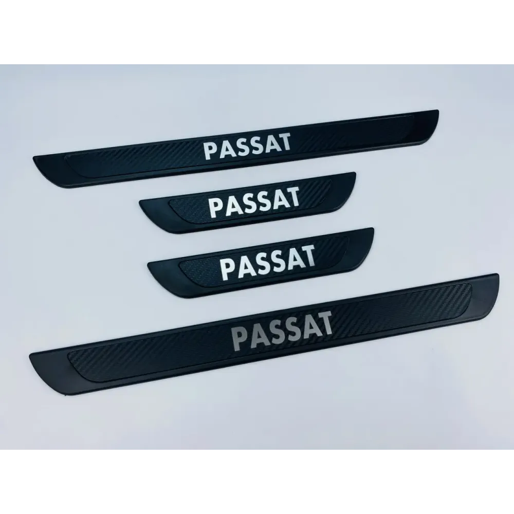 Накладки на пороги VW Passat (чорний хром-карбон) (TAN24)