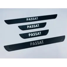 Накладки на пороги VW Passat (чорний хром-карбон) (TAN24)