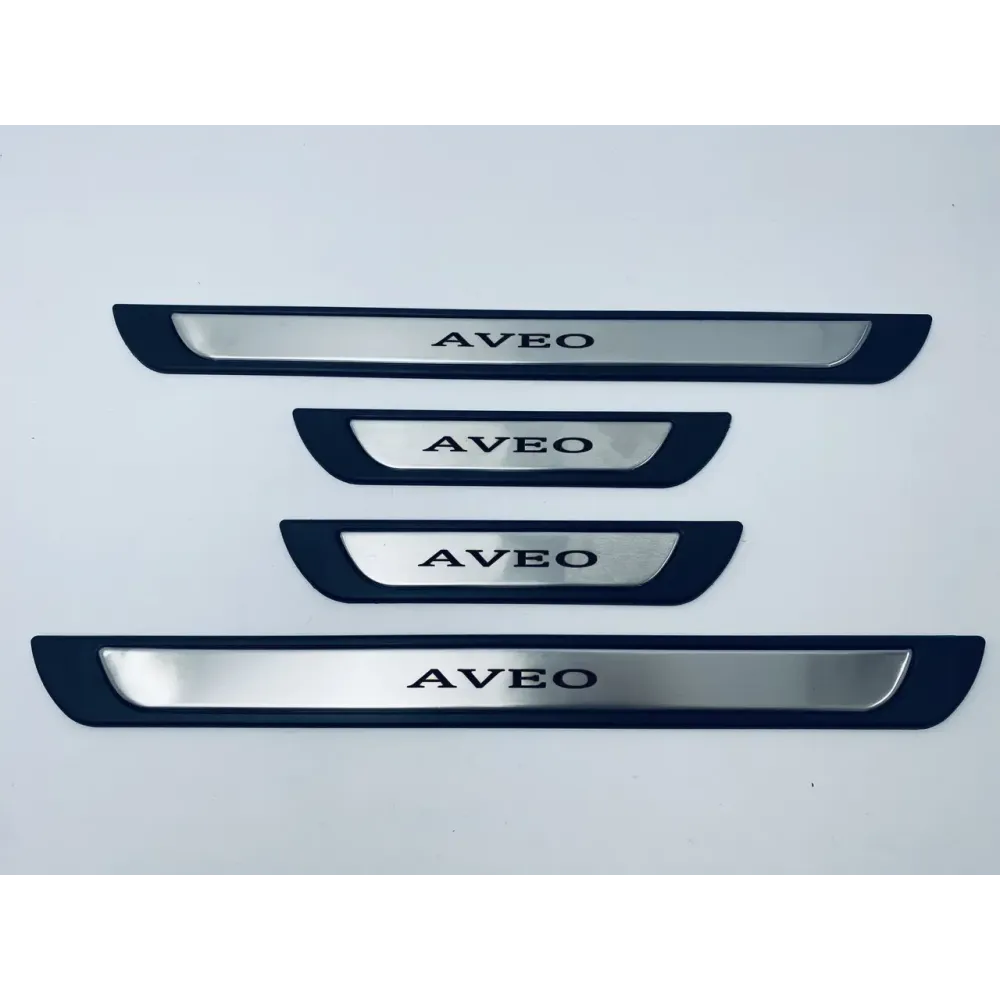 Накладки на пороги для Chevrolet Aveo (хром-пласт) TAN24