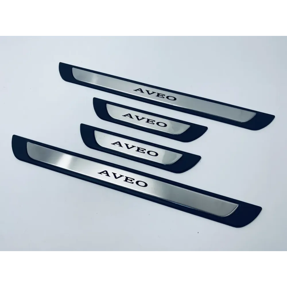 Накладки на пороги для Chevrolet Aveo (хром-пласт) TAN24
