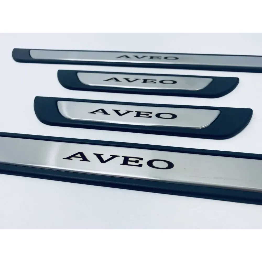 Накладки на пороги для Chevrolet Aveo (хром-пласт) TAN24