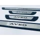Накладки на пороги для Chevrolet Aveo (хром-пласт) TAN24