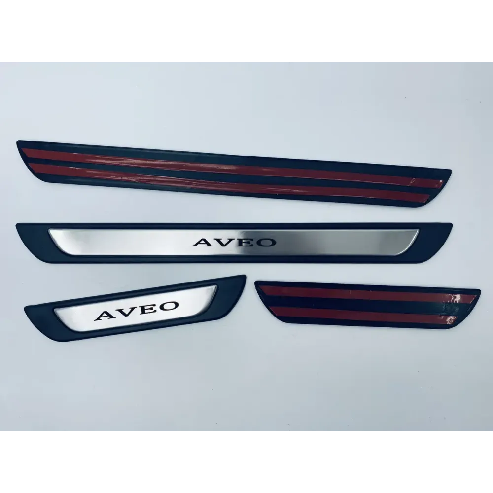 Накладки на пороги для Chevrolet Aveo (хром-пласт) TAN24