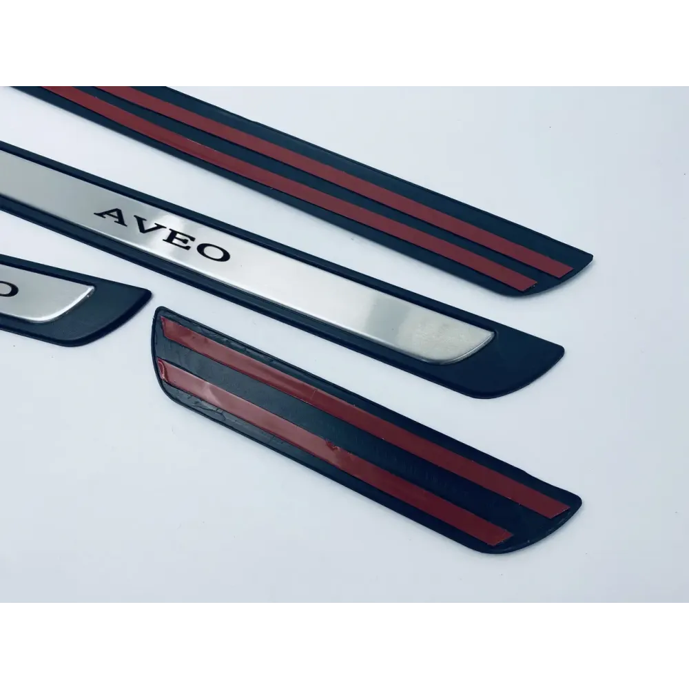 Накладки на пороги для Chevrolet Aveo (хром-пласт) TAN24