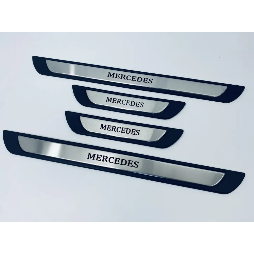 Накладки на пороги для Mercedes (хром-пласт, 4шт) TAN24