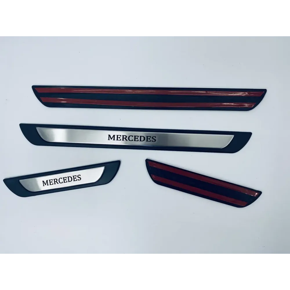 Накладки на пороги для Mercedes (хром-пласт, 4шт) TAN24