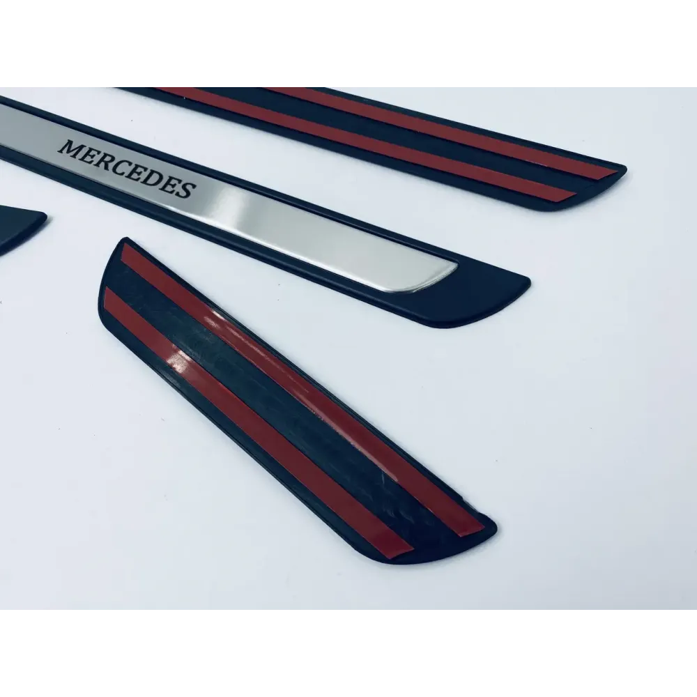 Накладки на пороги для Mercedes (хром-пласт, 4шт) TAN24