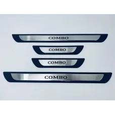 Накладки на пороги для Opel Combo (хром-пласт, 4шт) TAN24