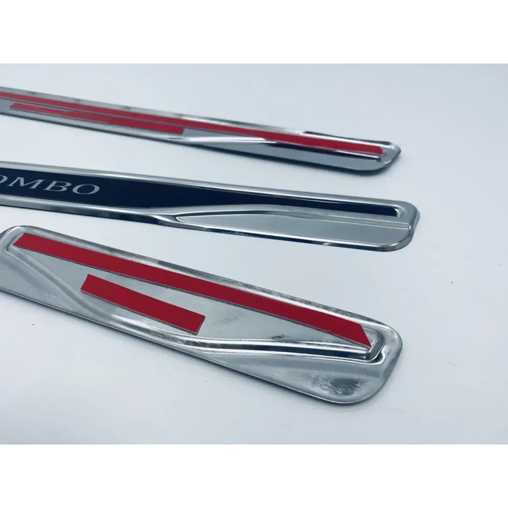 Накладки на пороги для Opel Combo (хром-карбон, 4шт) TAN24