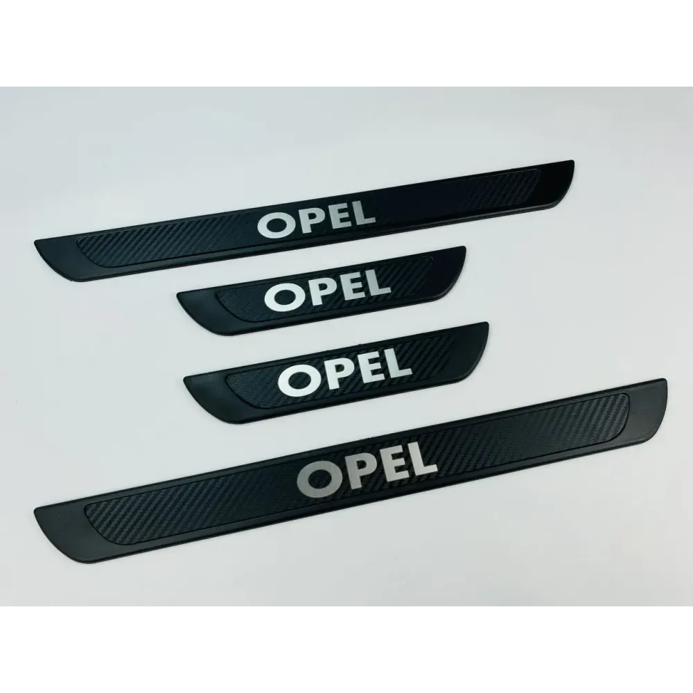 Накладки на пороги Opel (чорний хром-карбон) (TAN24)