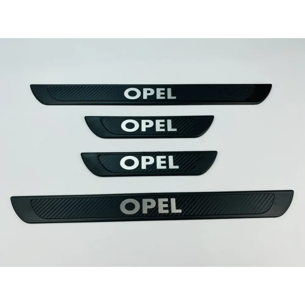 Накладки на пороги Opel (чорний хром-карбон) (TAN24)