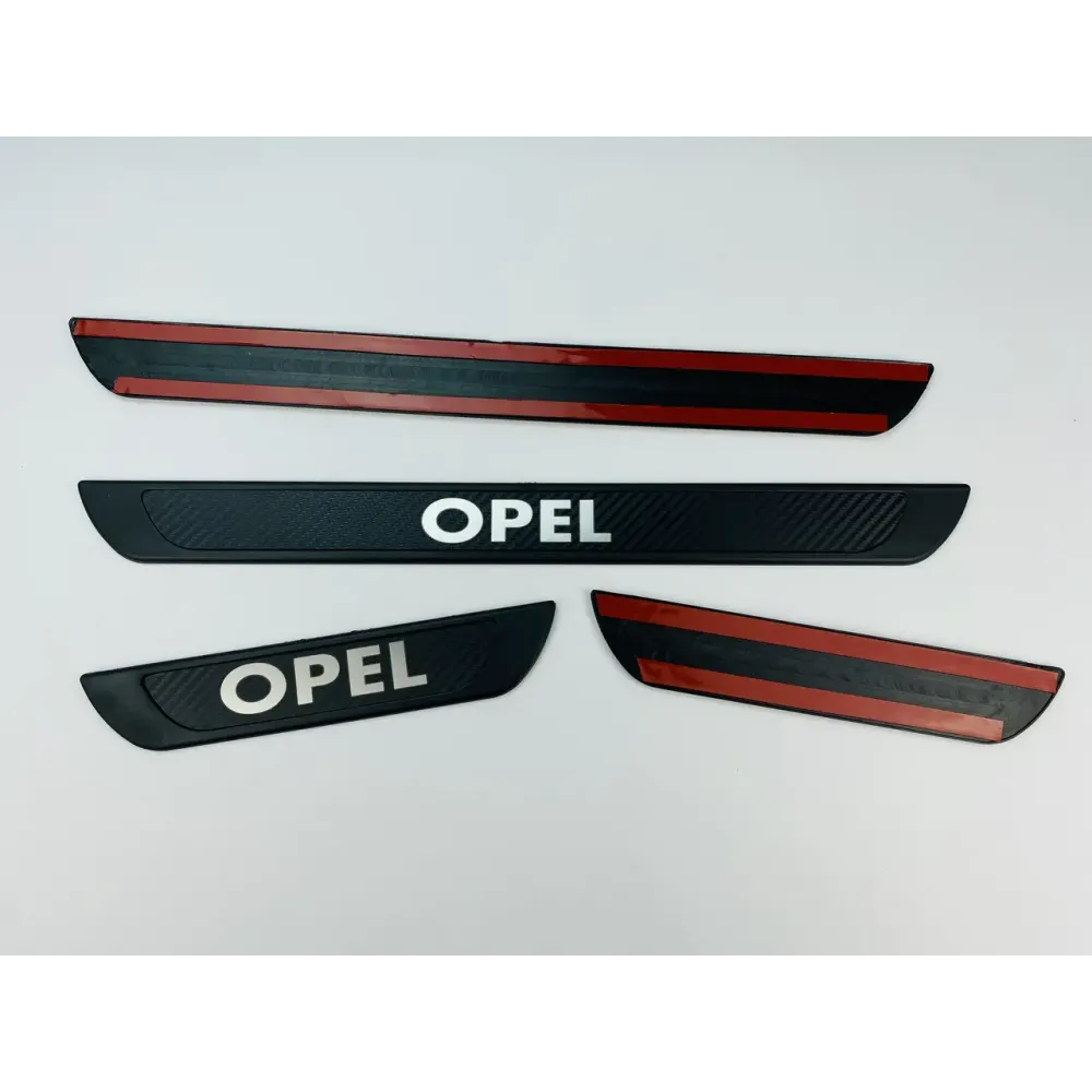 Накладки на пороги Opel (чорний хром-карбон) (TAN24)