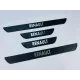 Накладки на пороги Renault (черный хром-карбон) (TAN24)