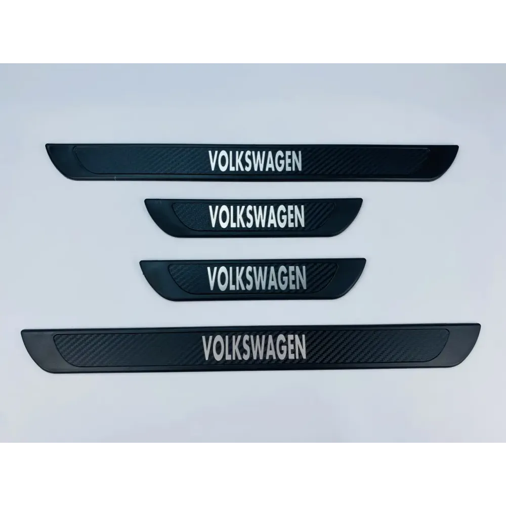 Накладки на пороги Volkswagen (чорний хром-карбон) (TAN24)