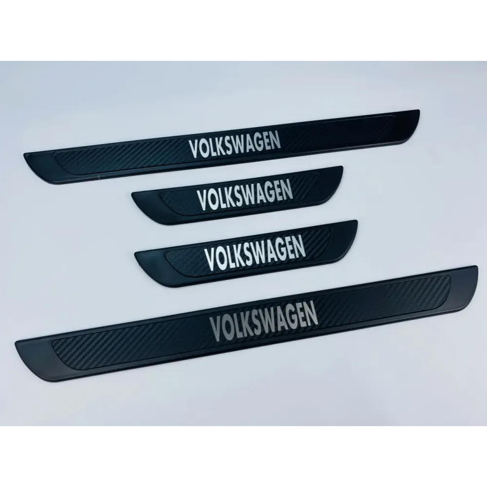 Накладки на пороги Volkswagen (чорний хром-карбон) (TAN24)