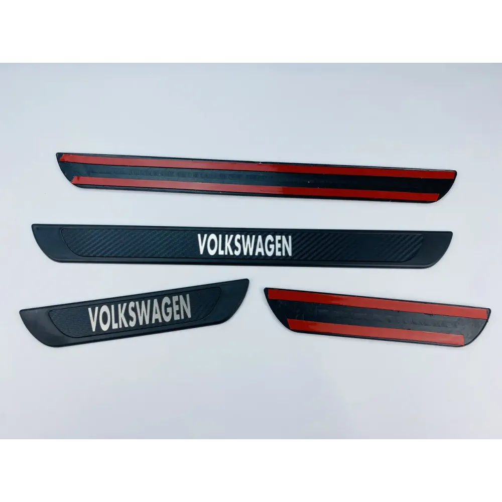 Накладки на пороги Volkswagen (чорний хром-карбон) (TAN24)