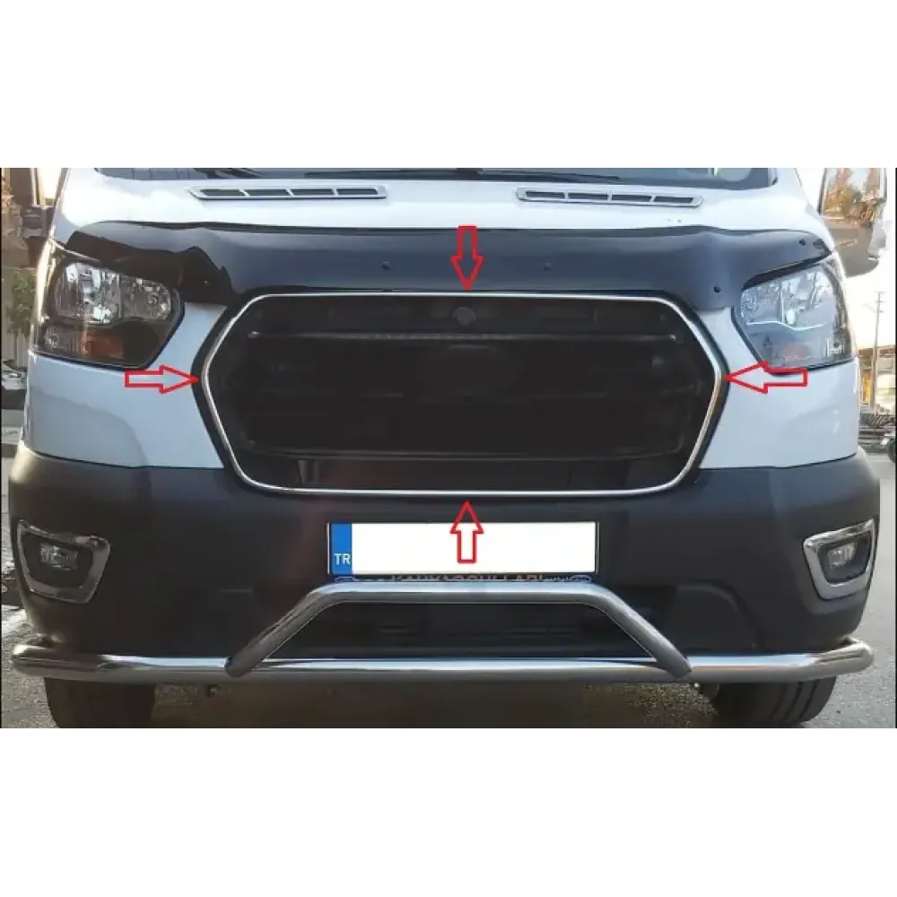 Обводка на решітку для Ford Transit 2019+ (Хром-нерж, 4шт) TAN24