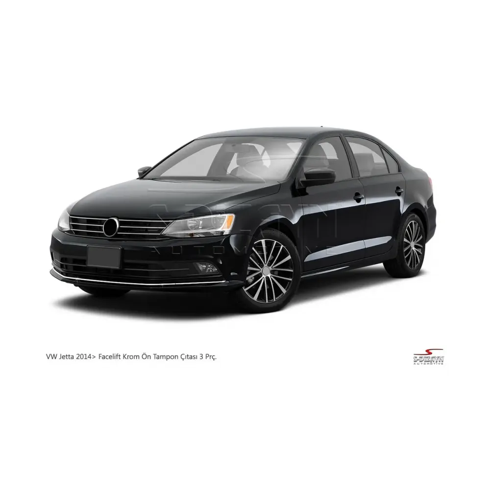 Накладки на решітку бампера для Volkswagen Jetta 2014+ (Хром-нерж, 3шт) TAN24