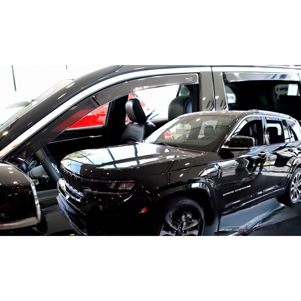 Дефлектори вікон (вітровики)  Jeep Grand Cherokee 2021 -> (WL)  5D (вставні,кт - 4шт)  версія V (LSE