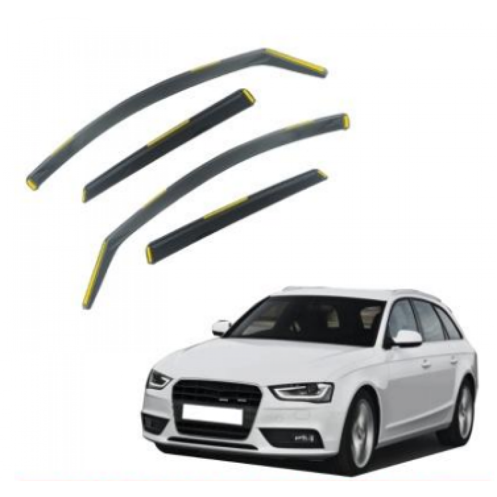 Дефлекторы окон (ветровики) Audi A4/B8 5d Combi 2007-2015 вставные HAWK
