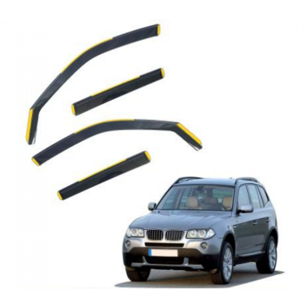 Дефлекторы окон (ветровики) BMW X3 2003-2010 вставные (HAWK)