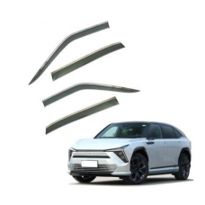 Дефлектори вікон (вітровики) Honda P7 / S7 2025 нерж. з хром полоскою (HAWK)