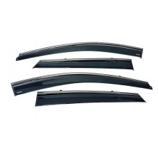 Дефлекторы окон (ветровики) Hyundai Tucson II / Ix35 2010-2015 (чорний хром) (HAWK)