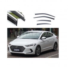 Дефлектори вікон (вітровики) Hyundai Elantra / Avante 2010-2015 нерж. з хром полоскою (HAWK)