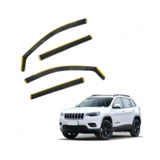 Дефлектори вікон (вітровики) Jeep Cherokee 2013-2023 вставні (HAWK)