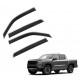 Дефлектори вікон (вітровики)  Nissan Navara / Frontier / NP300 2022 нерж. з хром полоскою (HAWK)