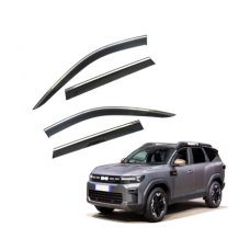 Дефлекторы окон (ветровики) Dacia Bigster / Boreal 2025 нерж. с хром полоской (HAWK)