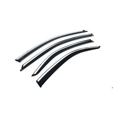 Дефлектори вікон (вітровики) Toyota Camry 2001-2005 нерж. з хром полоскою (HAWK)