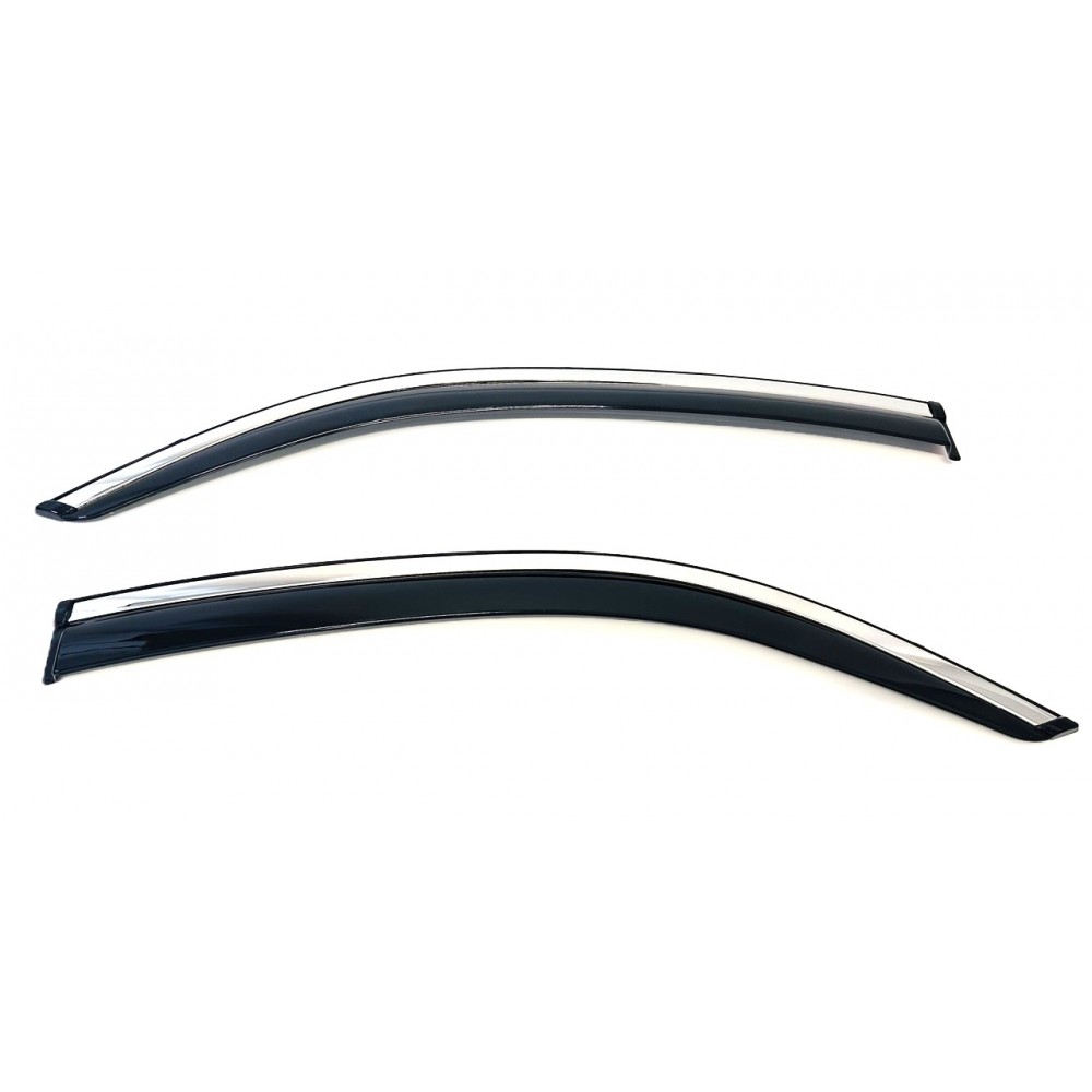 Дефлектори вікон (вітровики) Toyota Camry 2001-2005 нерж. з хром полоскою (HAWK)