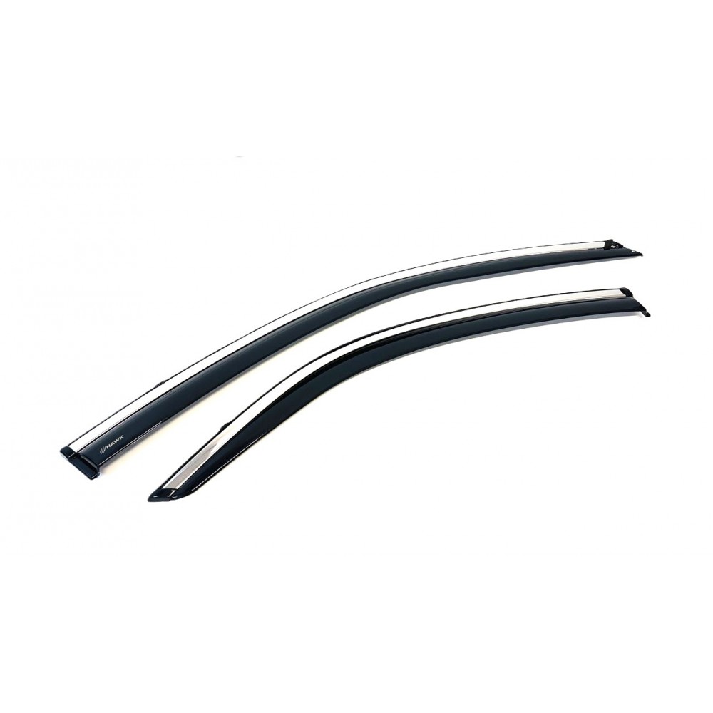 Дефлектори вікон (вітровики) Toyota Camry 2001-2005 нерж. з хром полоскою (HAWK)