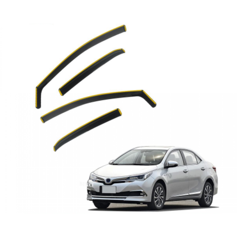 Дефлектори вікон (вітровики) Toyota Corolla 2014-2018 вставні (HAWK)