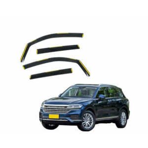 Дефлектори вікон (вітровики) Volkswagen Touareg 2018 вставні (HAWK)