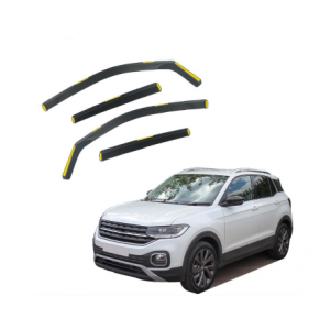 Дефлектори вікон (вітровики) Volkswagen T-Cross 2019+ вставні (HAWK)
