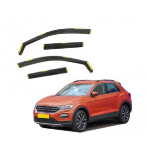 Дефлектори вікон (вітровики) Volkswagen T-Roc 2017 вставні (HAWK)