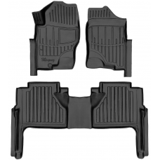 3D килимки для Nissan Navara (D40) (2005-2010) з бортиками 30 мм (Stingray)