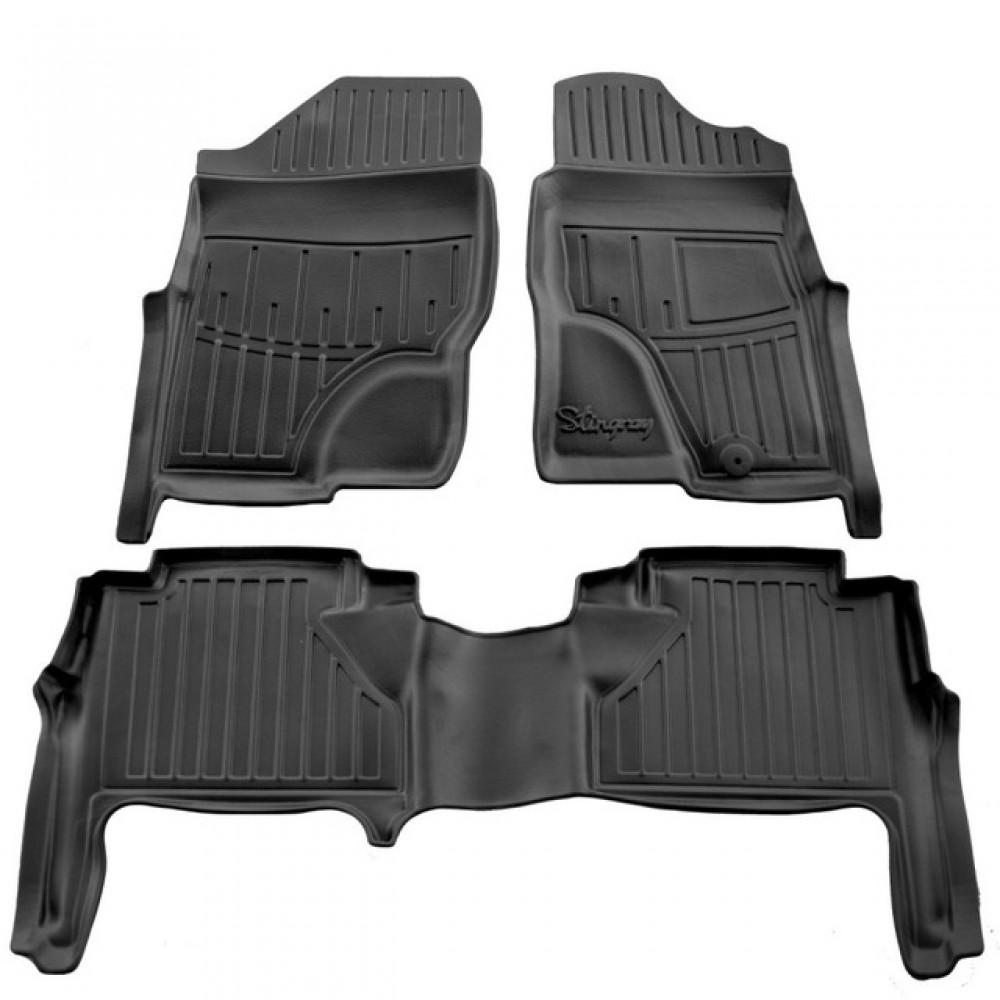 3D килимки Nissan Navara (D40) (2005-2010) праве кермо з бортиками 30 мм (Stingray)