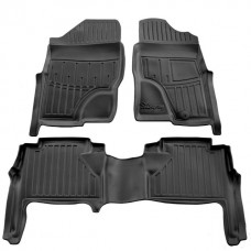 3D килимки Nissan Navara (D40) (2005-2010) праве кермо з бортиками 30 мм (Stingray)